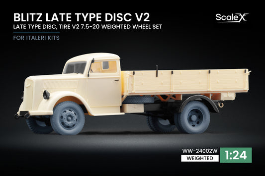 ScaleX Blitz Late v2 Weighted Wheel Set for Italeri 1:24 Model Kits