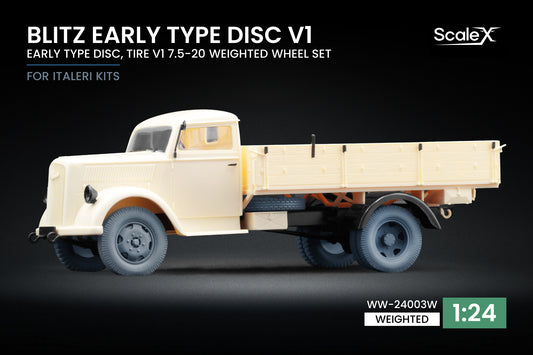 ScaleX Blitz Early v1 Weighted Wheel Set for Italeri 1:24 Model Kits