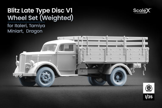 ScaleX Blitz Late Type Disc V1 Weighted Wheel Set For 1:35 Model Kits