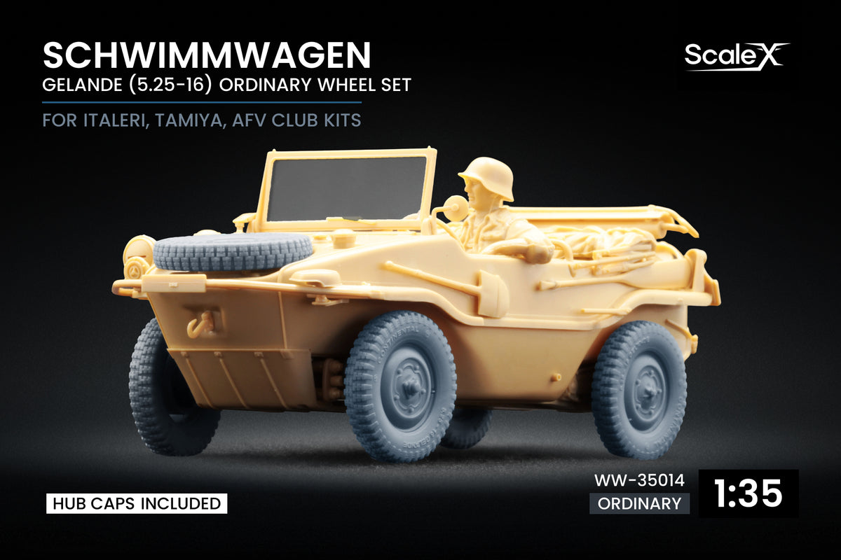 ScaleX Schwimmwagen Gelände v1 5.25-16 Ordinary WheelSet 1:35 Model Kit WW-35014