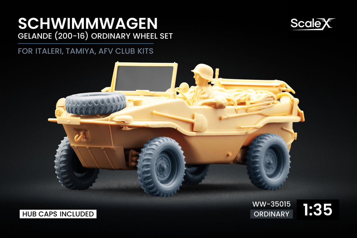 ScaleX Schwimmwagen Gelände v2 200-16 Ordinary Wheel Set 1:35 Model Kit WW-35015