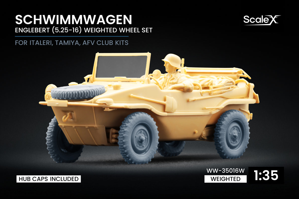 ScaleX Schwimmwagen Englebert Weighted Wheel Set 1:35 Model Kits WW-35016W