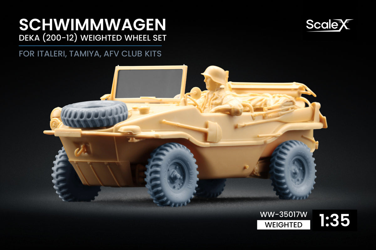 ScaleX Schwimmwagen Deka Weighted Wheel Set 1:35 Model Kits WW-35017W