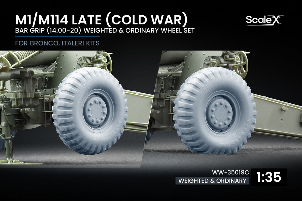 ScaleX M1/M114 Late Cold War Ordinary& Weighted WheelSet 1:35 ModelKit WW-35019C
