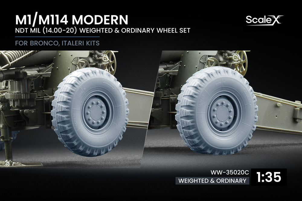 ScaleX M1/M114 Modern Ordinary and Weighted Wheel Set 1:35 Model Kits WW-35020C