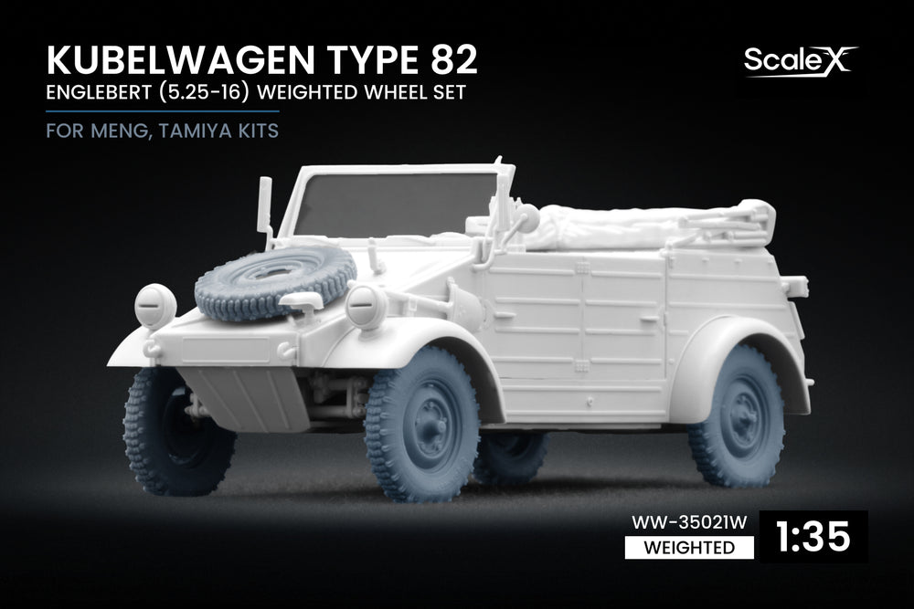 ScaleX Kubelwagen type 82 Englebert Weighted Wheel Set 1:35 Model Kits WW-35021W