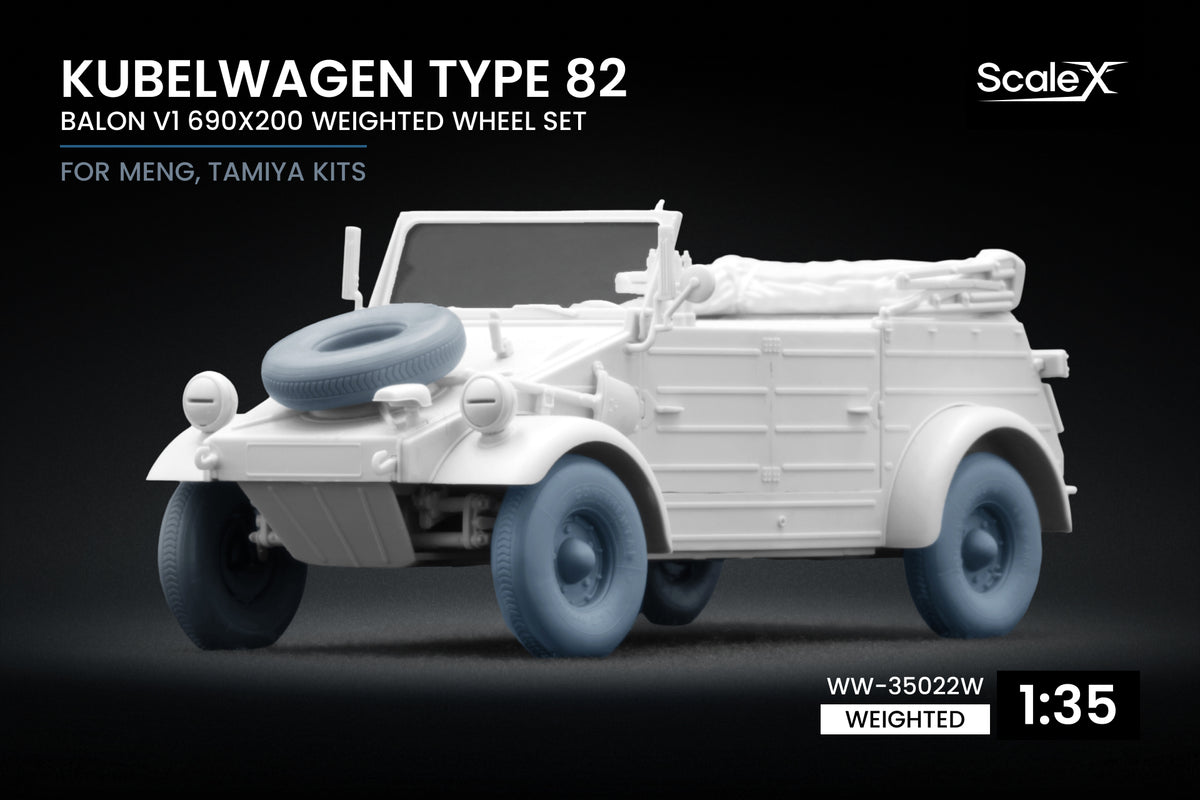 ScaleX Kubelwagen type 82 Balon 1 Weighted Wheel Set 1:35 Model Kits WW-35022W
