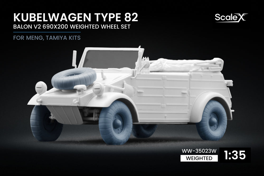 ScaleX Kubelwagen type 82 Balon 2 Weighted Wheel Set 1:35 Model Kits WW-35023W
