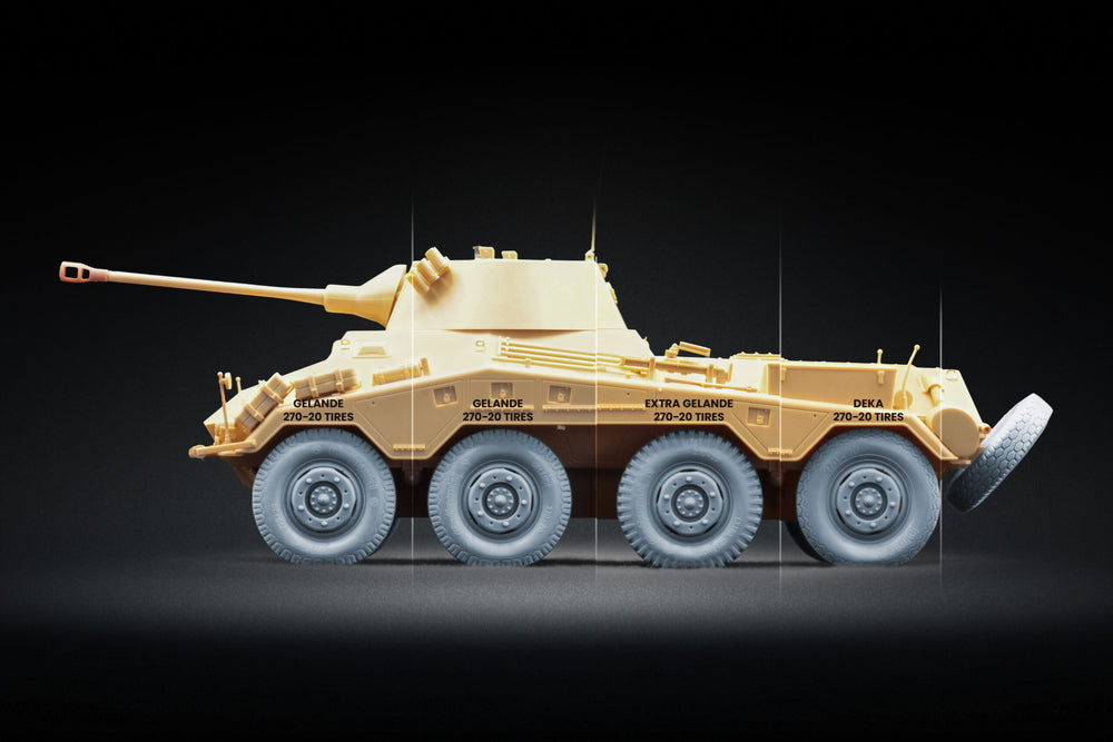 ScaleX Sd.Kfz. 234 Puma V2+V2+V1+V3 Weighted Wheel Set for Dragon 1:35 ModelKits