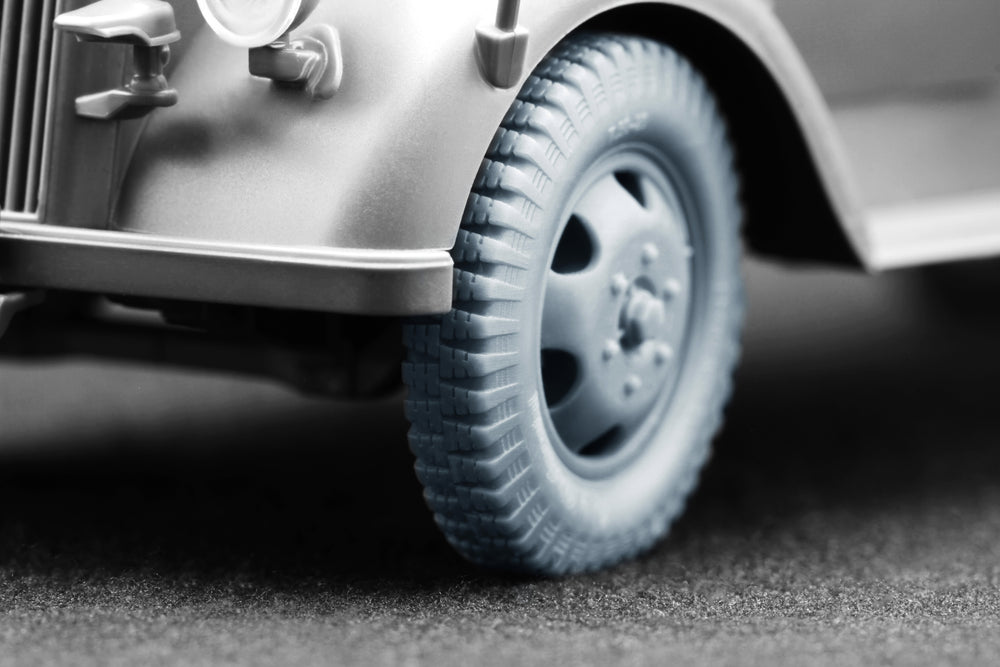 ScaleX Blitz Early v1 Weighted Wheel Set for Italeri, Tamiya 1:48 Model Kits