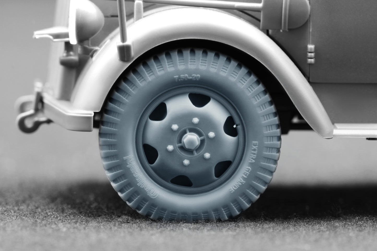 ScaleX Blitz Early v1 Weighted Wheel Set for Italeri, Tamiya 1:48 Model Kits