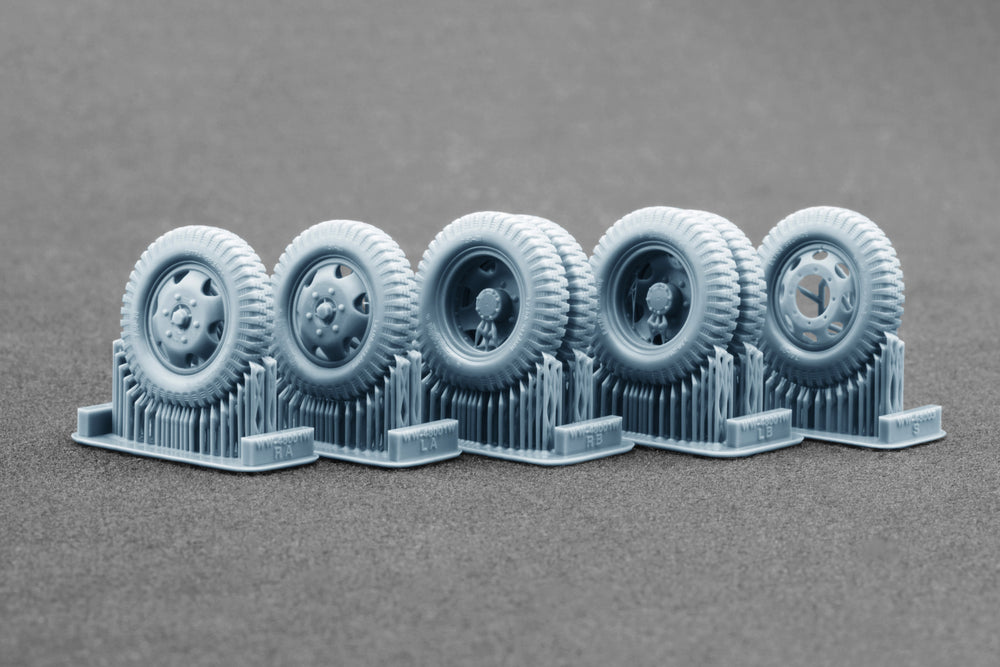 ScaleX Blitz Early v1 Weighted Wheel Set for Italeri, Tamiya 1:48 Model Kits