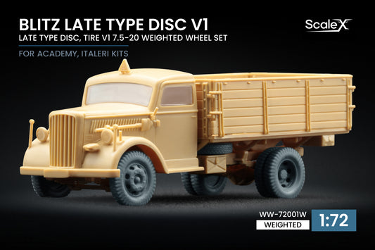 ScaleX Blitz Late v1 Ordinary Wheel Set for Academy, Italeri 1:72 Model Kits