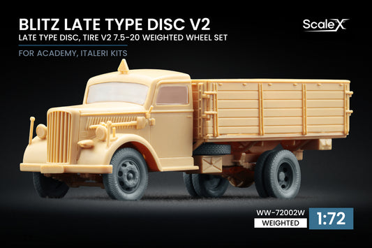 ScaleX Blitz Late v2 Weighted Wheel Set for Academy, Italeri 1:72 Model Kits