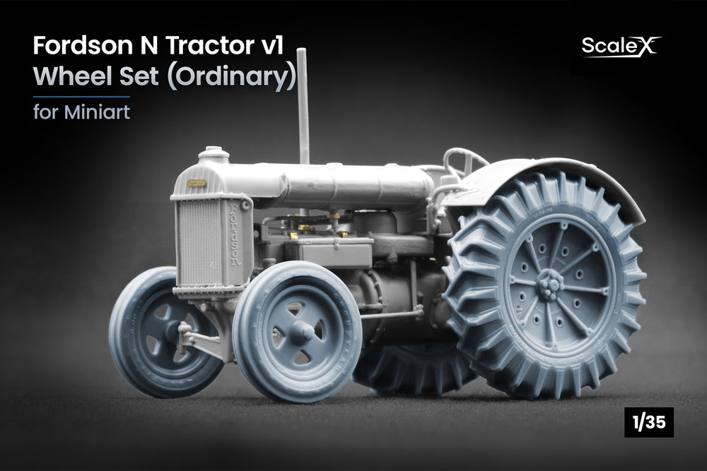 ScaleX Fordson N Tractor v1 Ordinary Wheel Set For Miniart 1:35 Model Kits