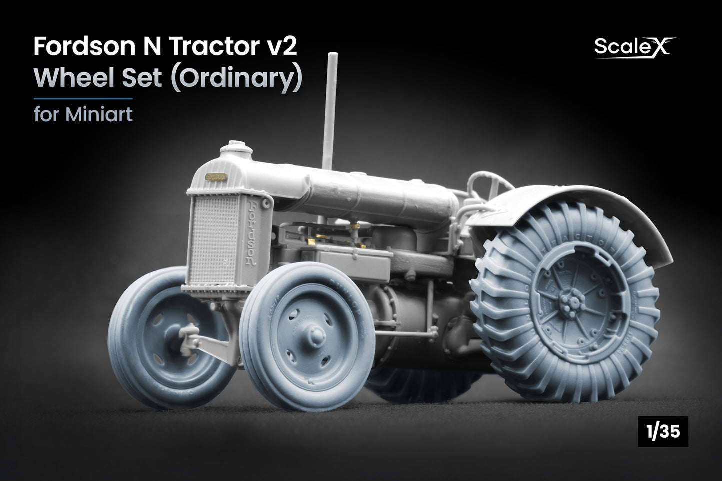 ScaleX Fordson N Tractor v2 Ordinary Wheel Set For Miniart 1:35 Model Kits
