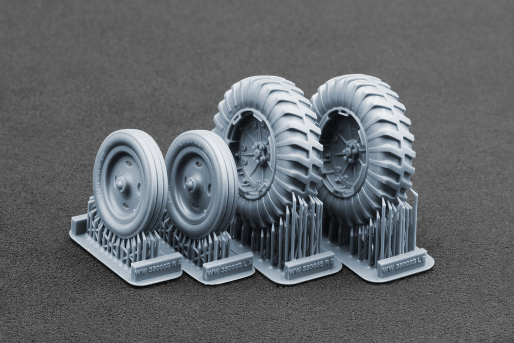 ScaleX Fordson N Tractor v2 Weighted Wheel Set For Miniart 1:35 Model Kits