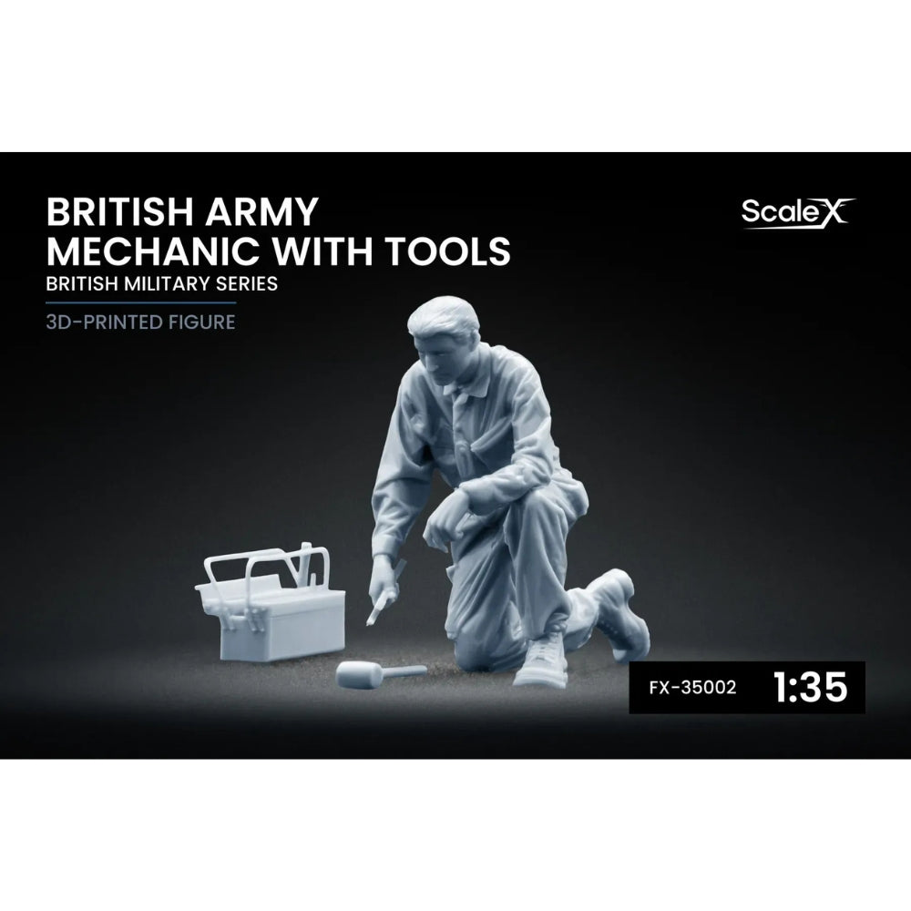ScaleX British Army Mechanic with Tools Figure 1:35 Model Kit FX-35002
