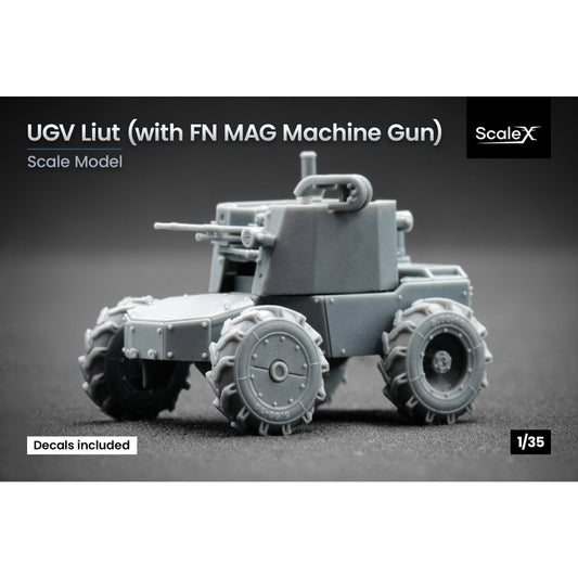 ScaleX UGV "LIUT" MAG with FN MAG Machine Gun 1:35 3D Printed Model Kit