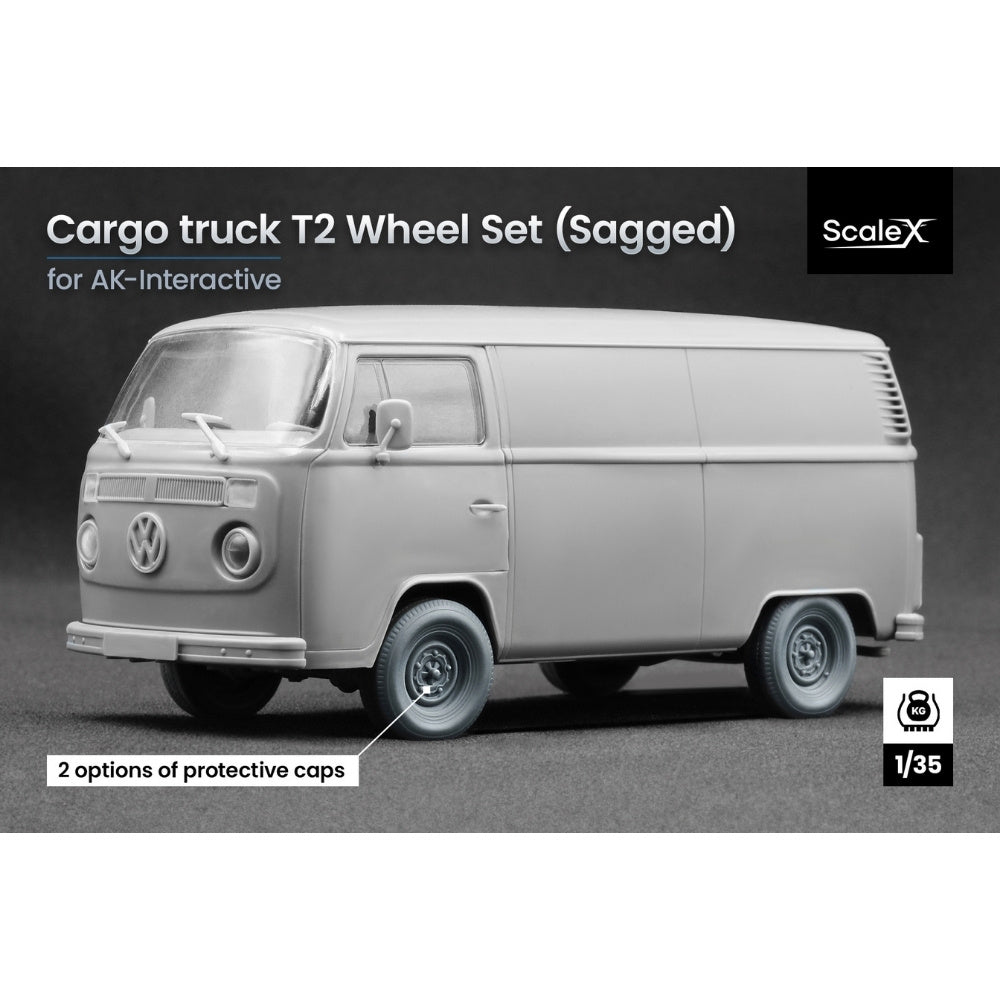 ScaleX VW T2 Van Sagged Wheel Set for AK 1:35 Model Kits