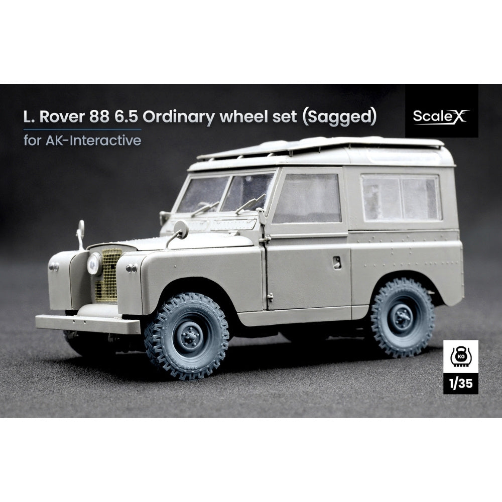 ScaleX L Rover 88 6.5 Small Sagged Wheel Set for AK 1:35 Model Kits