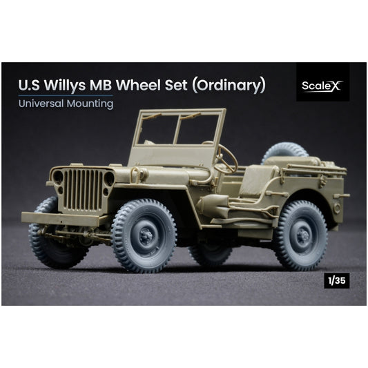 ScaleX US Willys MB Jeep Ordinary Wheel Set for 1:35 Model Kits