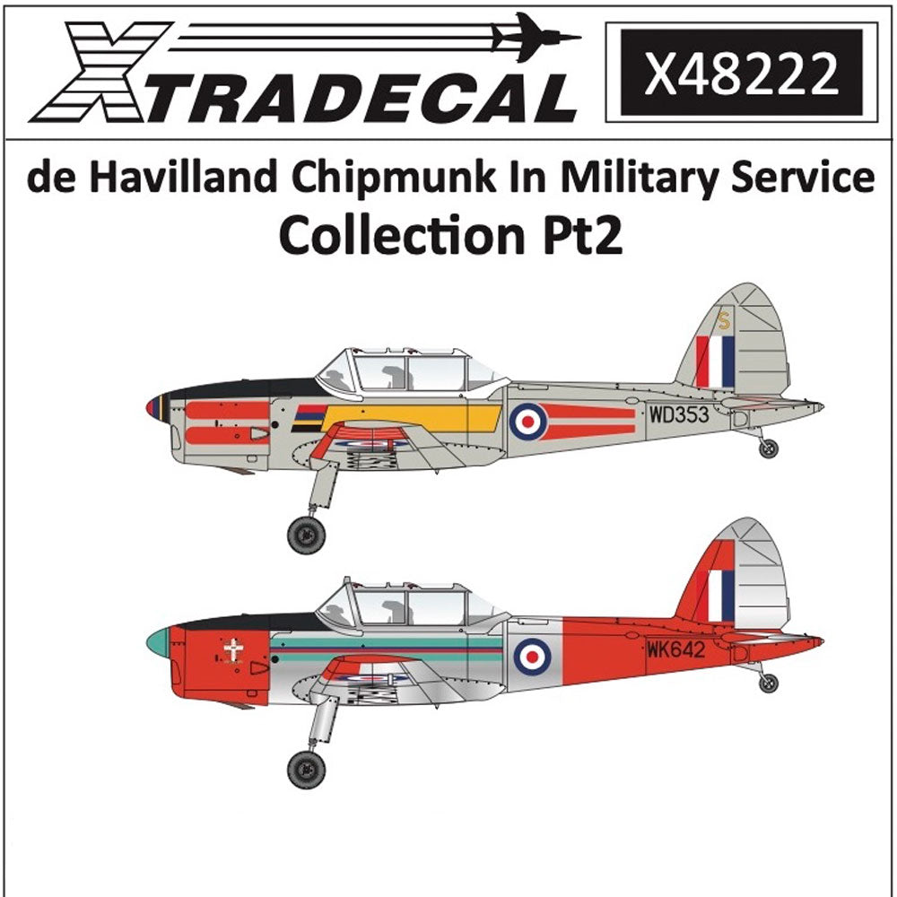 Chipmunk Racing Xtradecal X48222 1:48 de Havilland Chipmunk In Military Service Part 2 ...