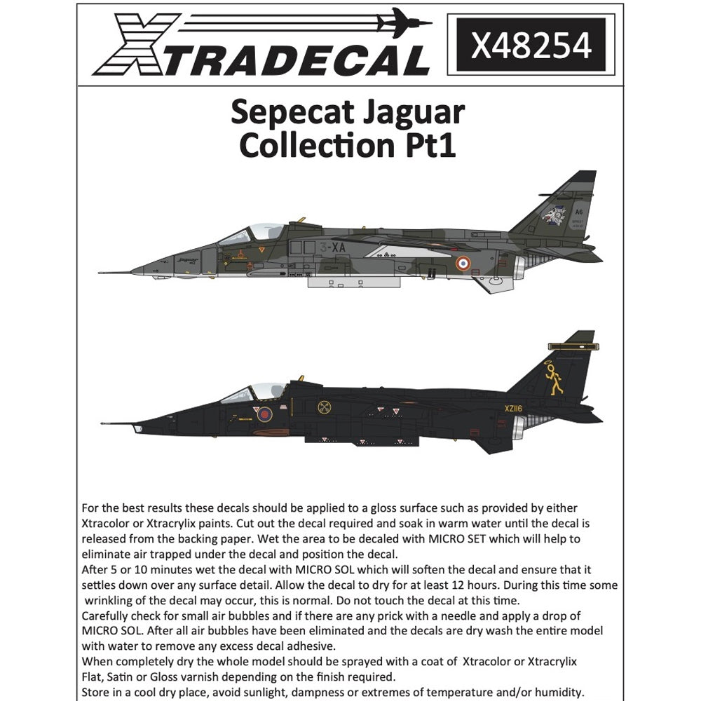 Xtradecal X48254 BAC/SEPECAT Jaguar GR.1/GR.1A 1:48 Decal Collection Pt.1