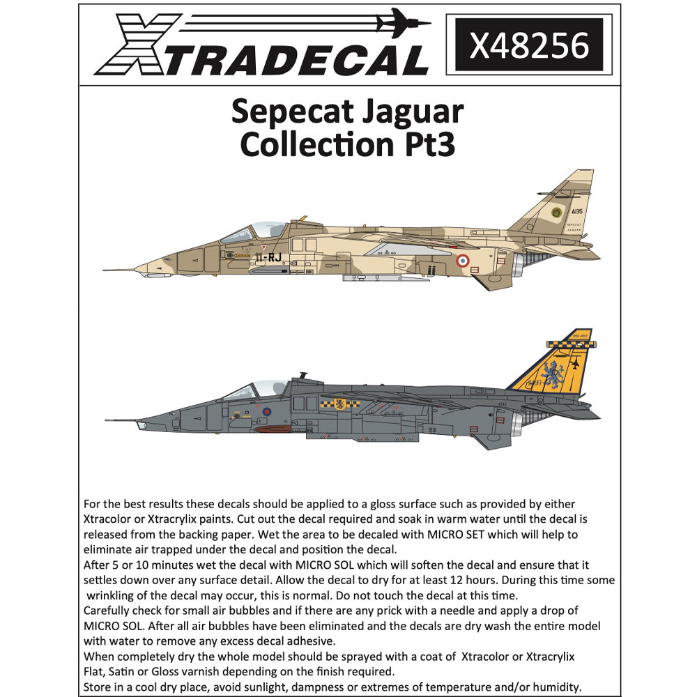 Xtradecal X48256 BAC/SEPECAT Jaguar GR.1/GR.1A 1:48 Decal Collection Pt.3