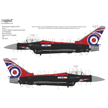 Xtradecal 72335 Blackjack - RAF 2021 Display Eurofighter Typhoon 1:72 Decal Set