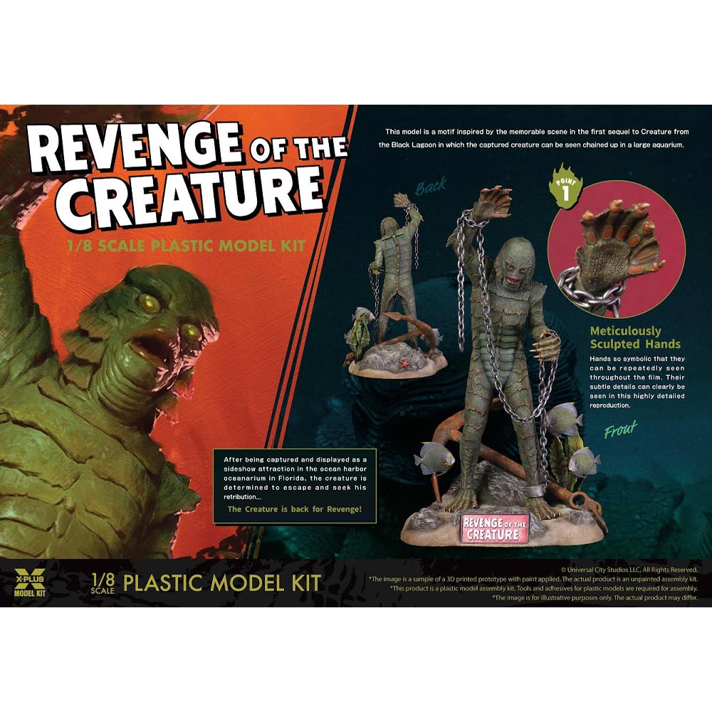 X-Plus Revenge of the Creature w/Diorama Base 1:8 Model Kit 411-200077C