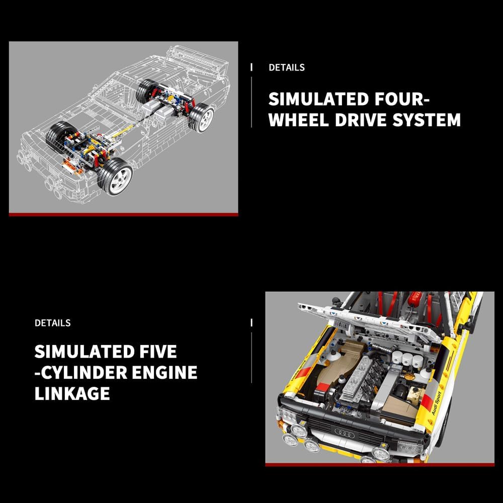 Bole Brick Audi Sport Quattro S1 Group B 1984 Brick Model 3880pcs