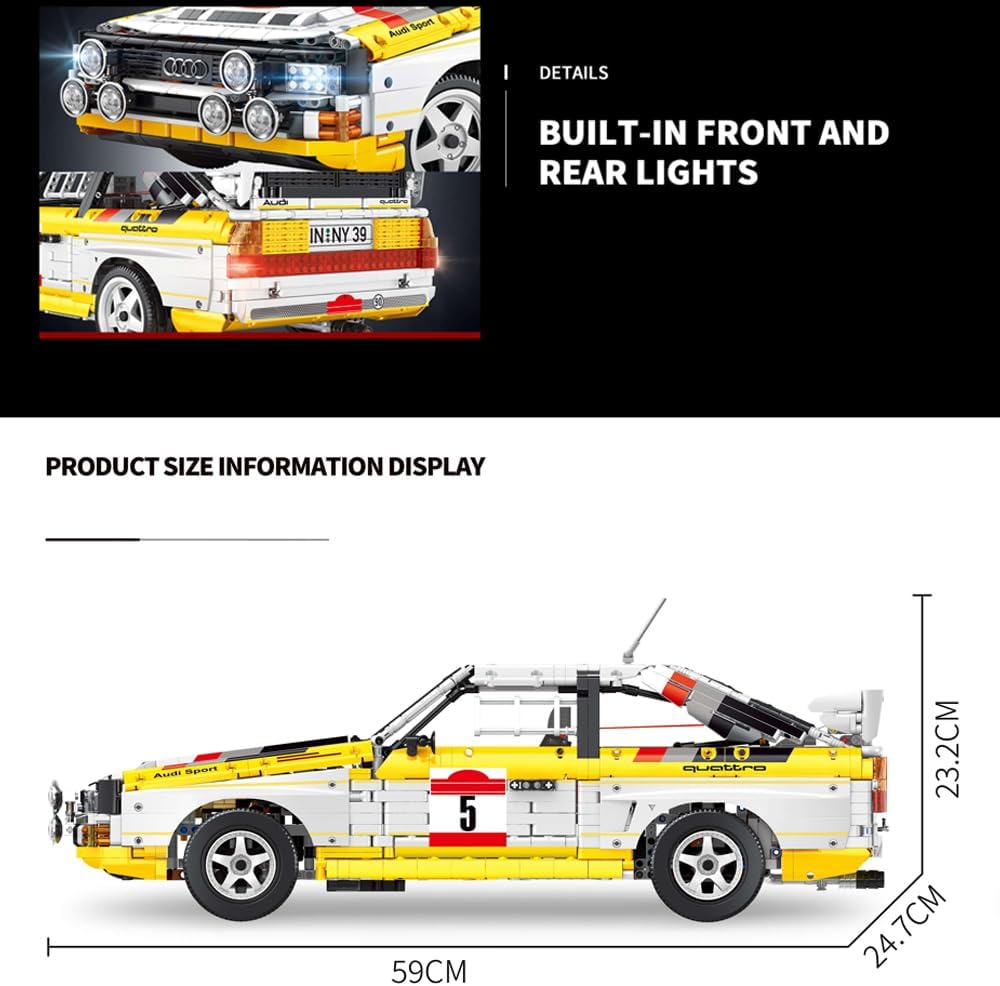 Bole Brick Audi Sport Quattro S1 Group B 1984 Brick Model 3880pcs