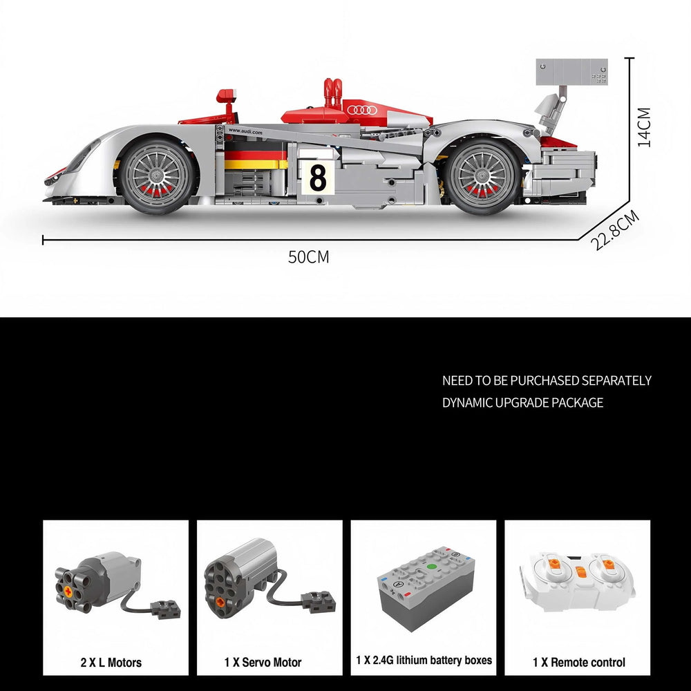 Bole Brick Audi R8 LMP NO.8 1:10 Brick Model 2426pcs