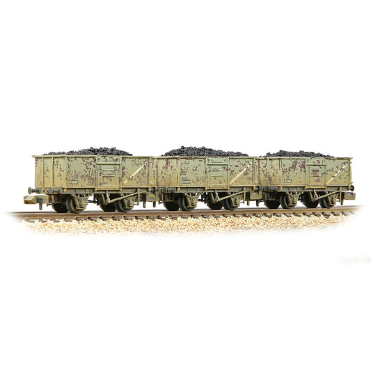 Graham Farish 377-235C BR 16T Steel Mineral with Top Flap Doors 3-Wagon Pack BR Grey [WL] [W] N Gauge
