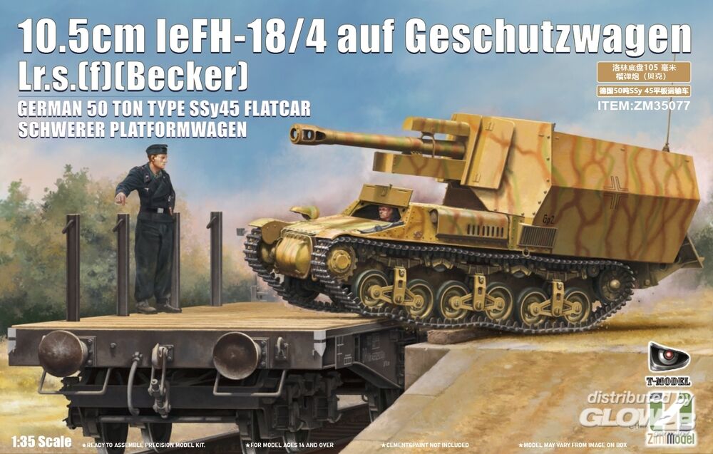 Zimi Model 35077 10.5 cm leFH 18/4 auf Geschtzwagen Lr.s.(f) 1:35 Model Kit