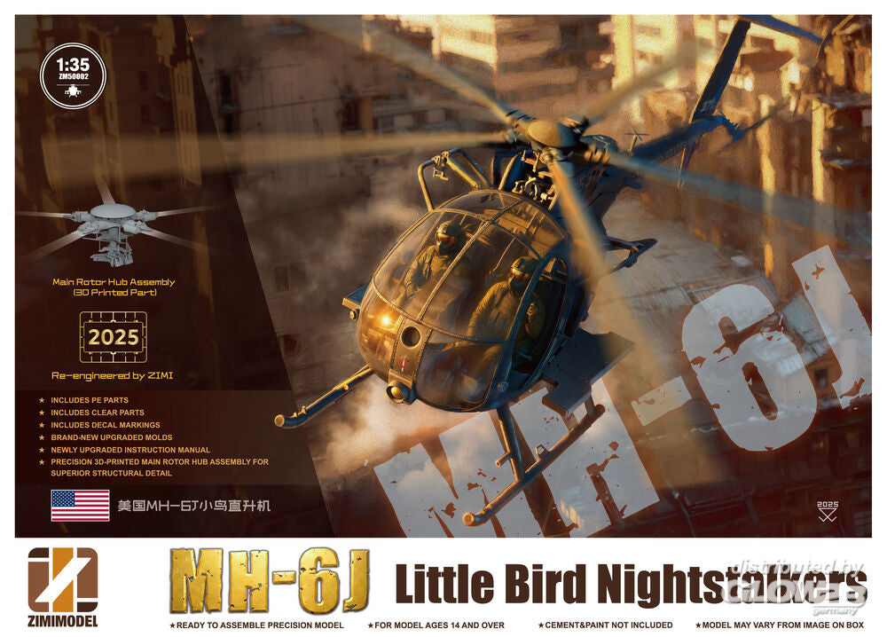 Zimi Model 50002 MH-6J Little Bird Nightstalkers 1:35 Model Kit