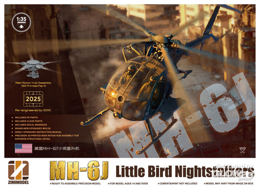 Zimi Model 50002 MH-6J Little Bird Nightstalkers 1:35 Model Kit