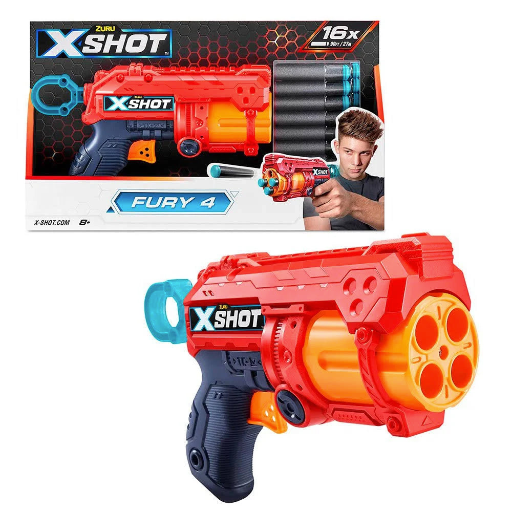 ZURU XShot Fury 4 Foam Dart Blaster inc. 16 Darts