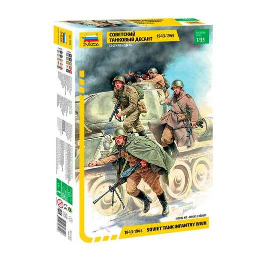 Zvezda Soviet Tank Infantry WWII 1:35 Plastic Model Kit 3544