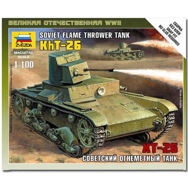 ZVEZDA 6165 T-26 Flamethrower Tank Military Model Kit 1:100