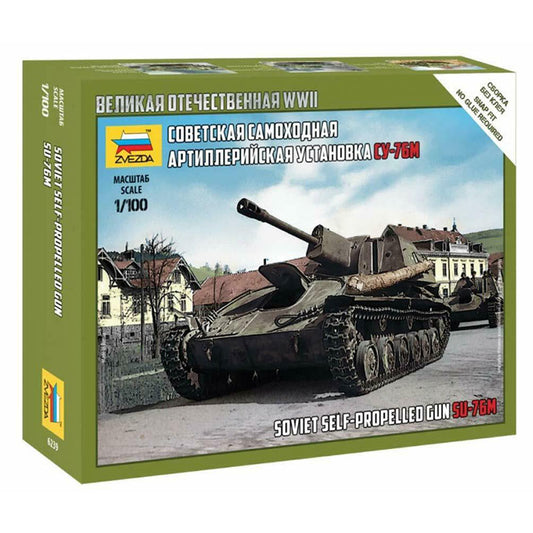 ZVEZDA 6239 SU-76M Soviet SP Gun 1:100 Military Model Kit