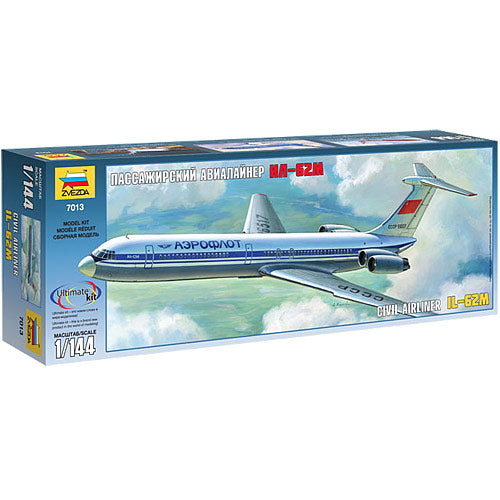 ZVEZDA 7013 Ilyushin Il-62M 1:144 Aircraft Model Kit.