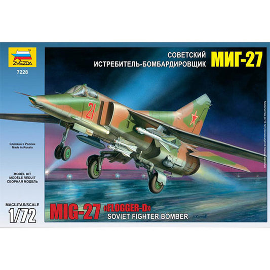 ZVEZDA 7228 Mig-27 Soviet Fighter Bomber 1:72 Aircraft Model Kit